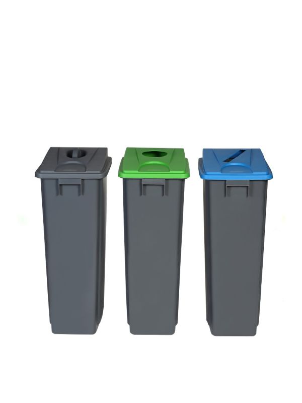 Recycling Waste Bins with Lid Options - 80 Litres